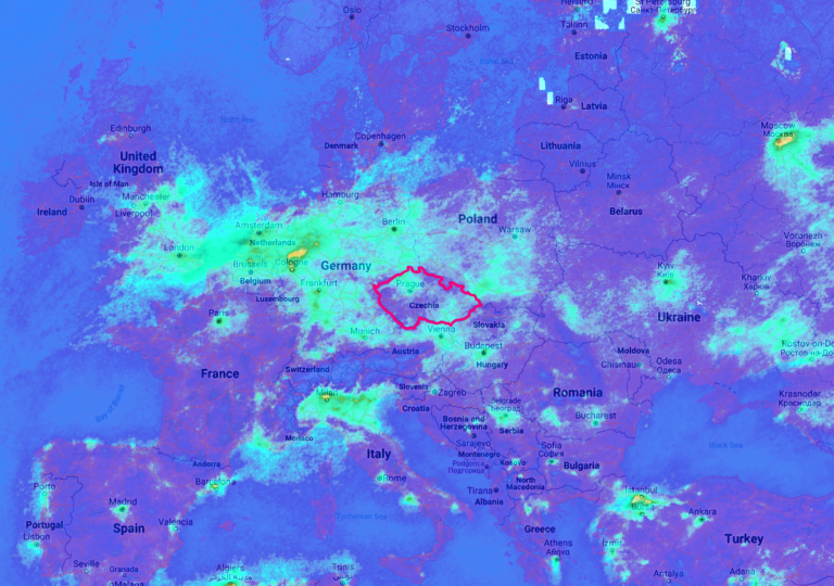 Přečtete si více ze článku Koncentrace NO<sub>2</sub> během karantény v České republice – družicové snímky a staniční data